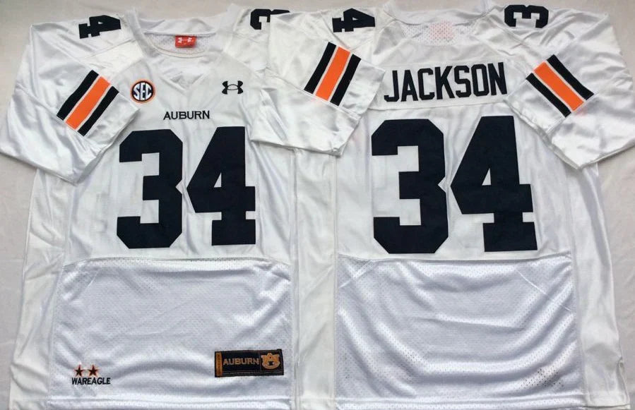 Bo Jackson Auburn Tigers Jersey White product image 1, provided for visual reference and product detail review