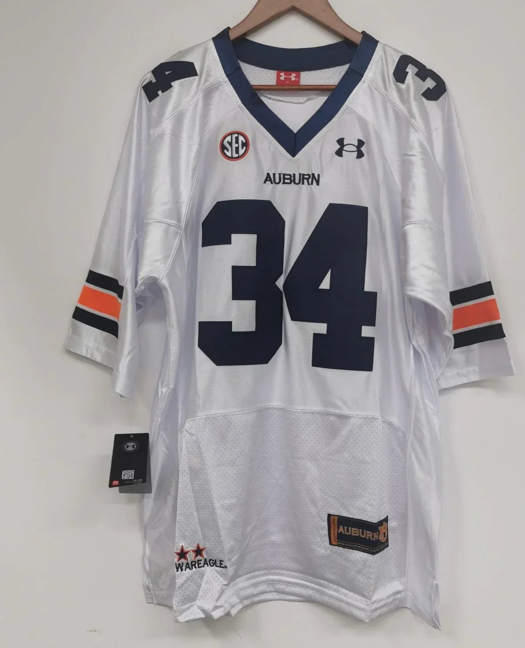 Bo Jackson Auburn Tigers Jersey White product image 3, provided for visual reference and product detail review