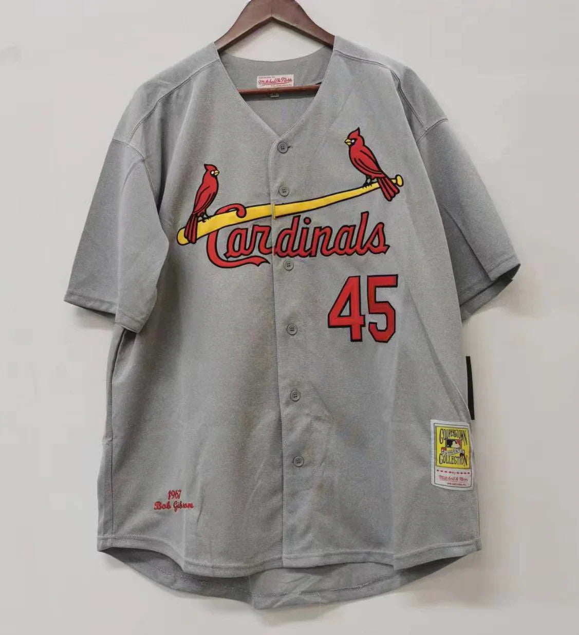 Bob Gibson St. Louis Cardinals Jersey 1967 Mitchell & Ness product image 2, provided for visual reference and product detail