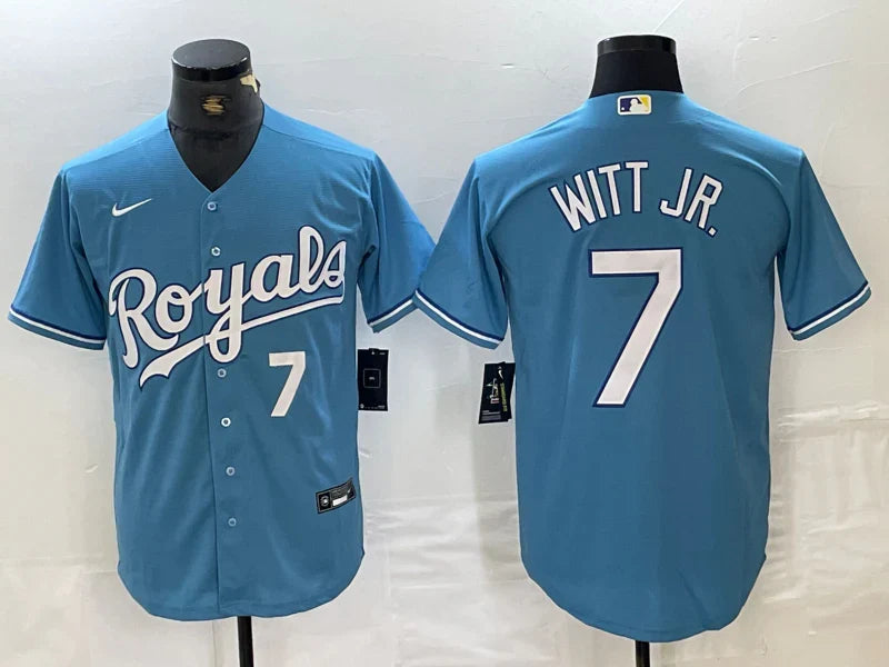 Bobby Witt Jr. Kansas City Royals Jersey Nike blue product image 1, provided for visual reference and product detail review