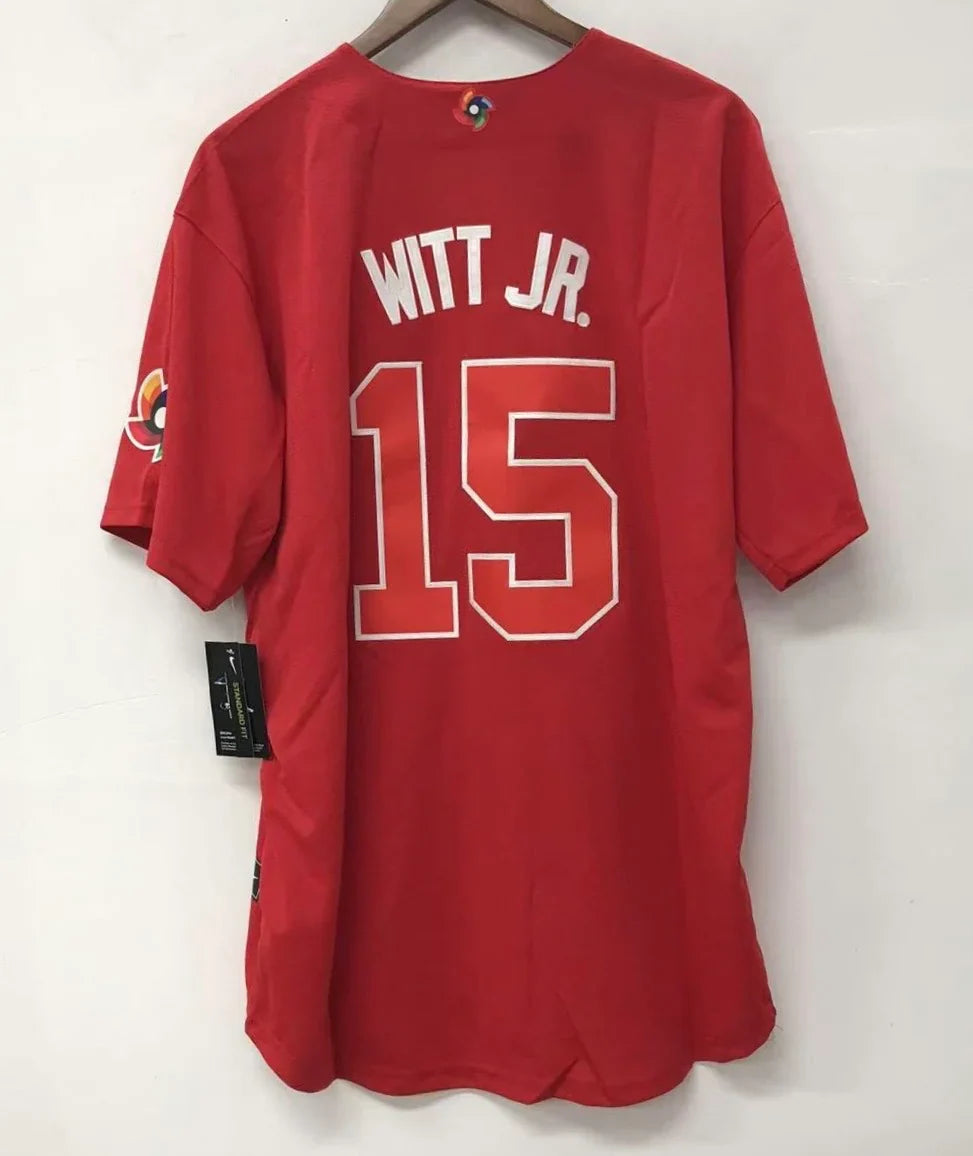 Bobby Witt Jr. Team USA Baseball Jersey Nike red product image 2, provided for visual reference and product detail review