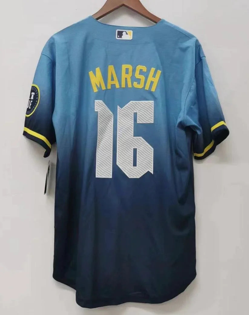 Brandon Marsh Philadelphia Phillies Blue City Connect MLB Limited Jersey product image 1, provided for visual reference and