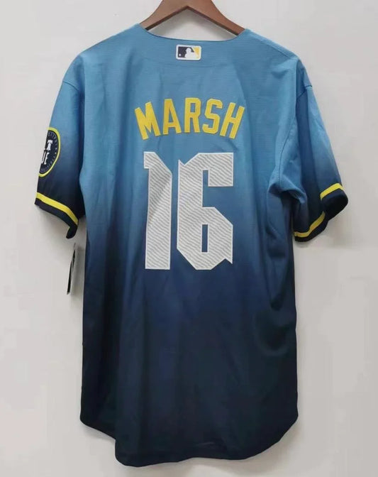 Brandon Marsh Philadelphia Phillies Blue City Connect MLB Limited Jersey product image 1, provided for visual reference and