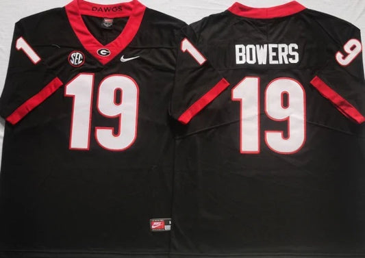 Brock Bowers Georgia Bulldogs Jersey black product image 1, provided for visual reference and product detail review