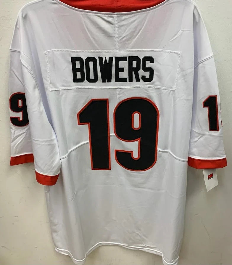 Brock Bowers Georgia Bulldogs Jersey white product image 2, provided for visual reference and product detail review