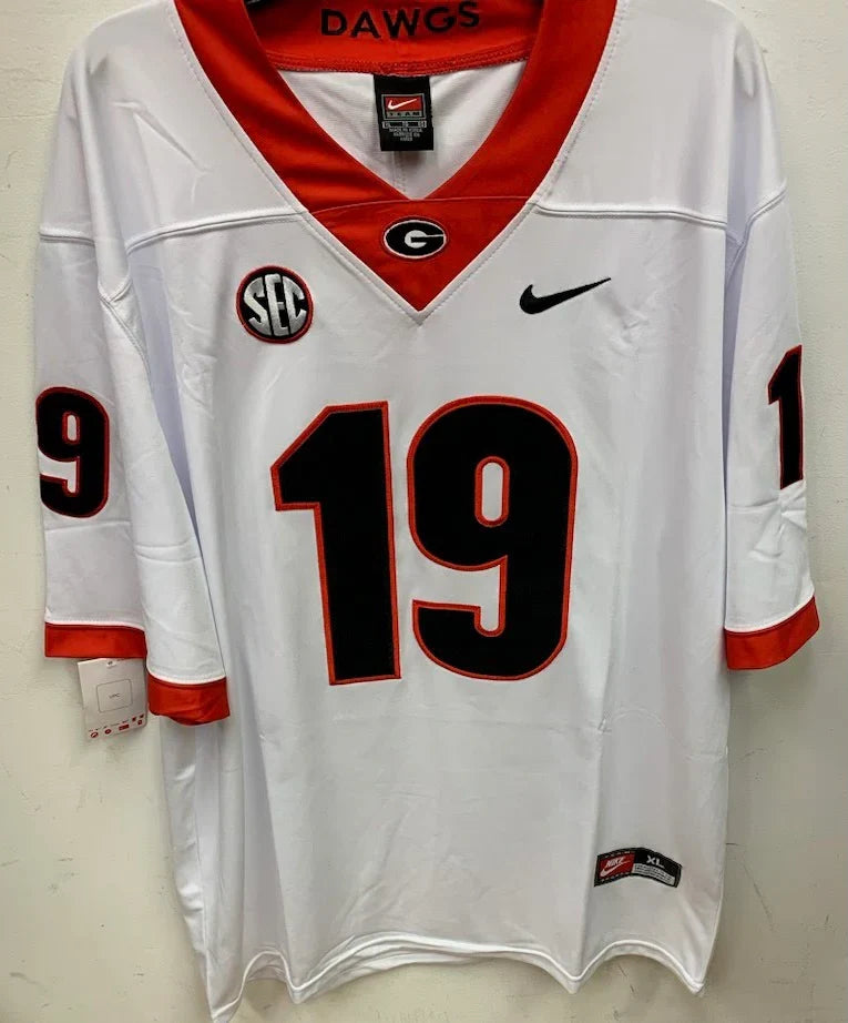 Brock Bowers Georgia Bulldogs Jersey white product image 3, provided for visual reference and product detail review