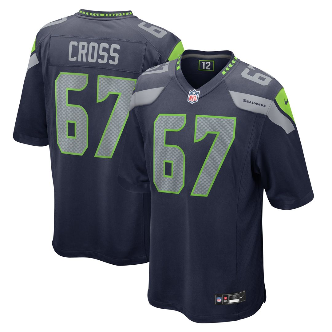 Men's Seattle Seahawks Charles Cross Nike College Navy Game product image 1