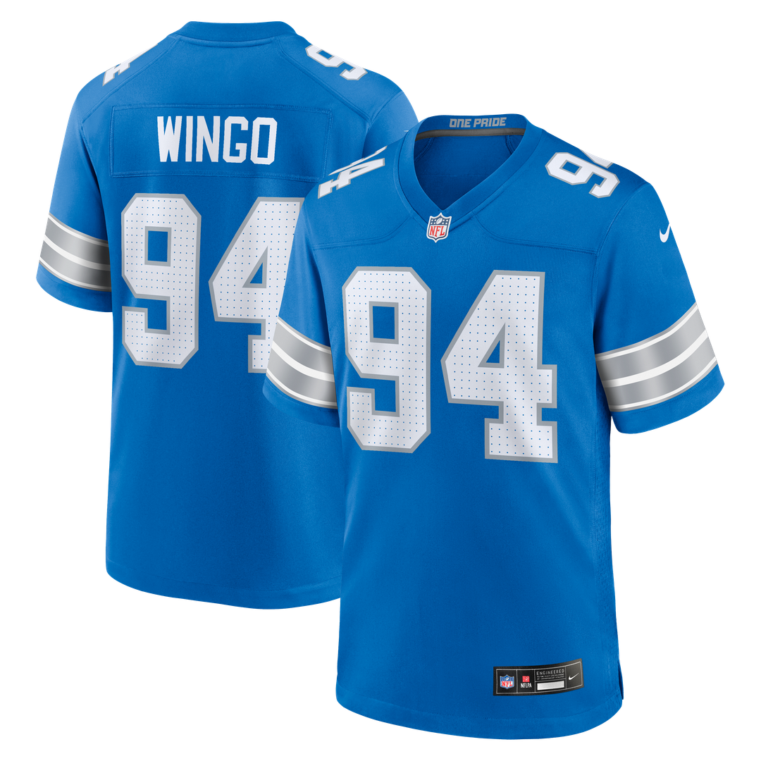 Men's Detroit Lions Mekhi Wingo Nike Blue Team Game Jersey product image 1