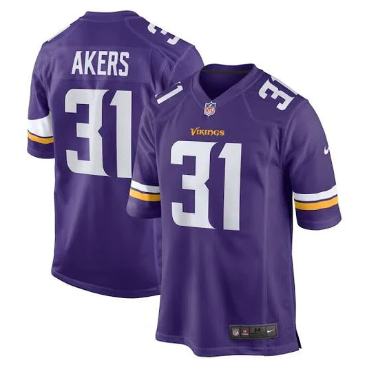Cam Akers Minnesota Vikings Official NFL Jersey Nike product image 1, provided for visual reference and product detail review