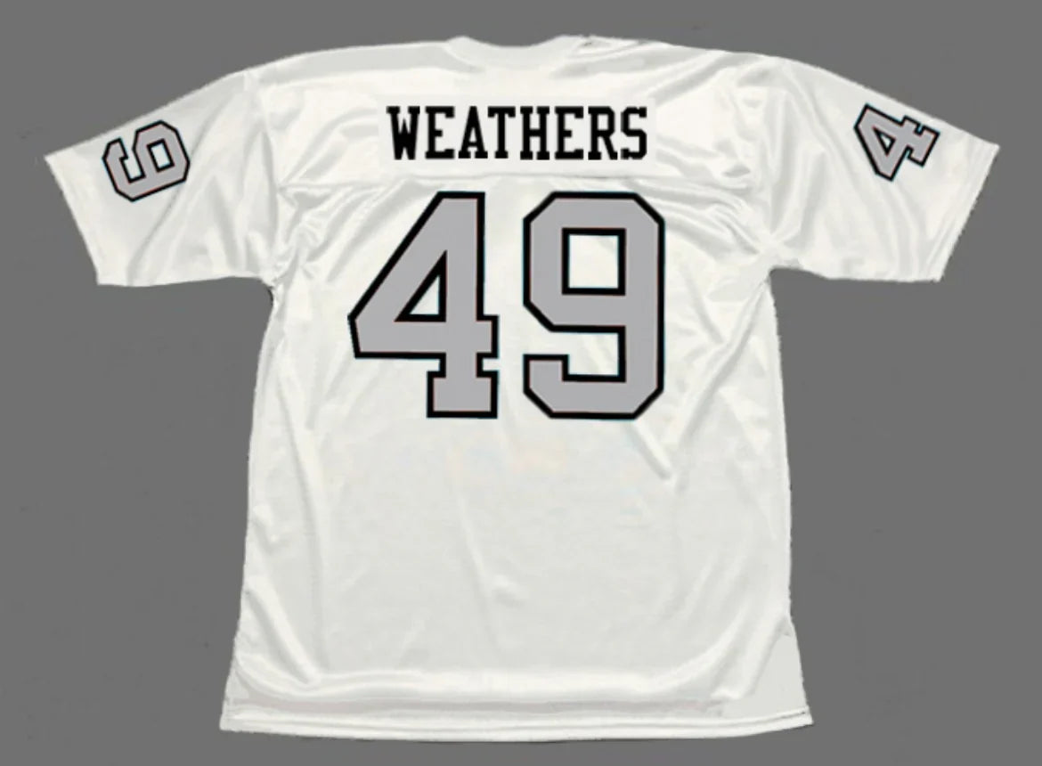 Carl Weathers 1970 Oakland Raiders Mitchell & Ness Jersey product image 1, provided for visual reference and product detail
