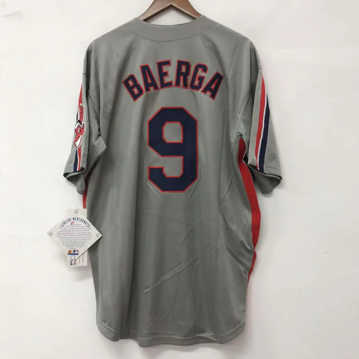 Carlos Baerga Cleveland Indians Jersey Majestic gray product image 2, provided for visual reference and product detail review