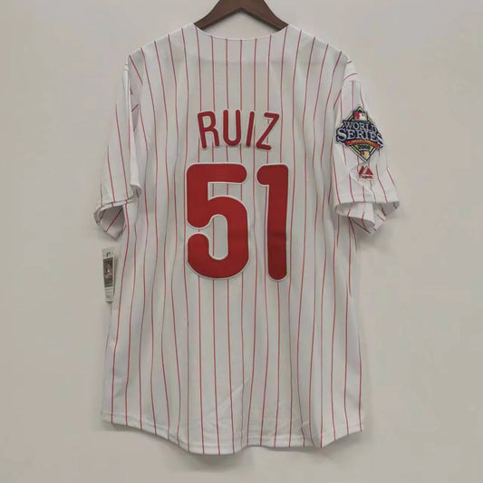 Carlos Ruiz Philadelphia Phillies Jersey 2008 World Series product image 1, provided for visual reference and product detail