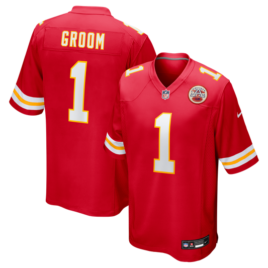 Men's Kansas City Chiefs Number 1 Groom Nike Red Game Jersey product image 1