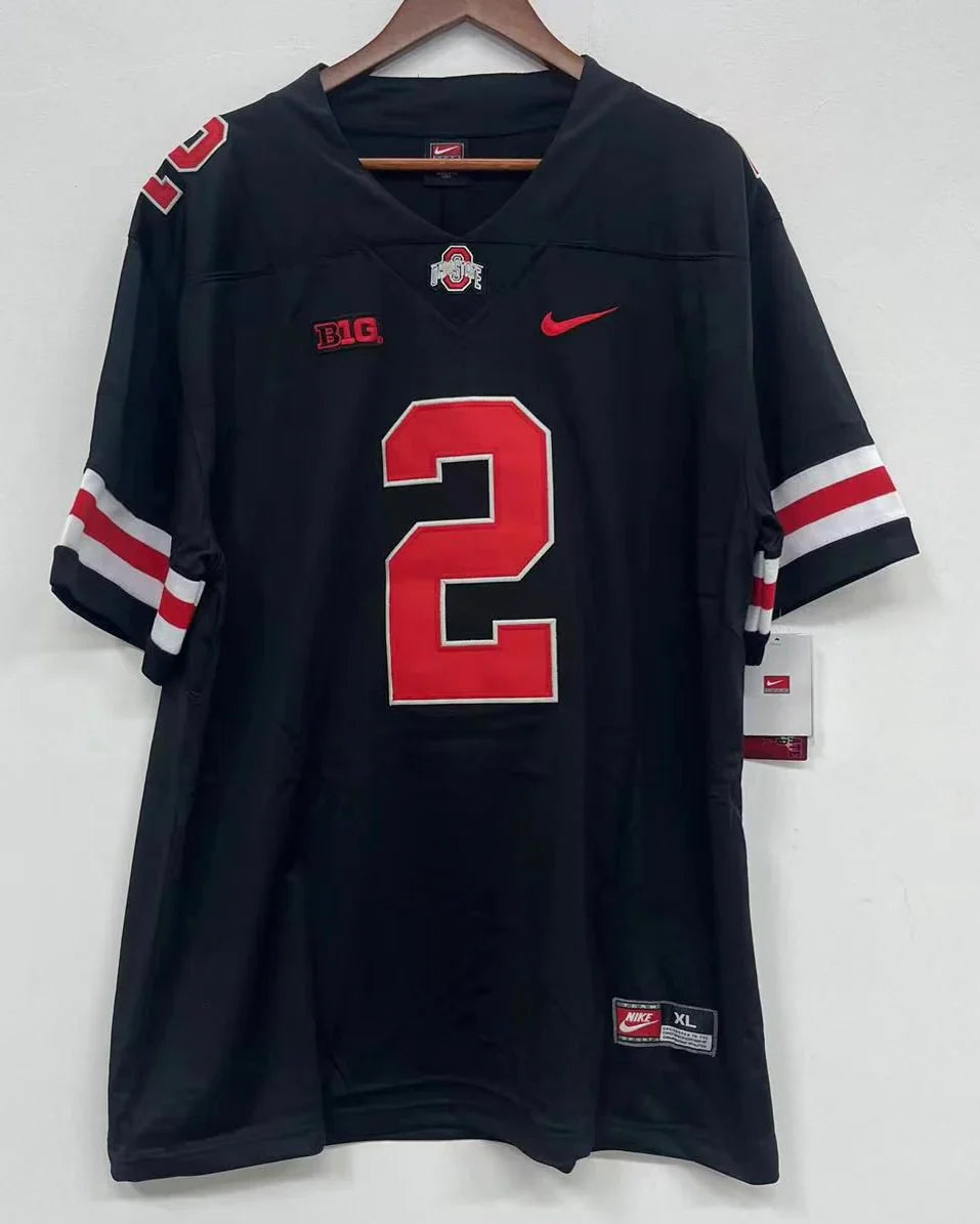 Chris Olave Ohio State Buckeyes Jersey Black product image 2, provided for visual reference and product detail review