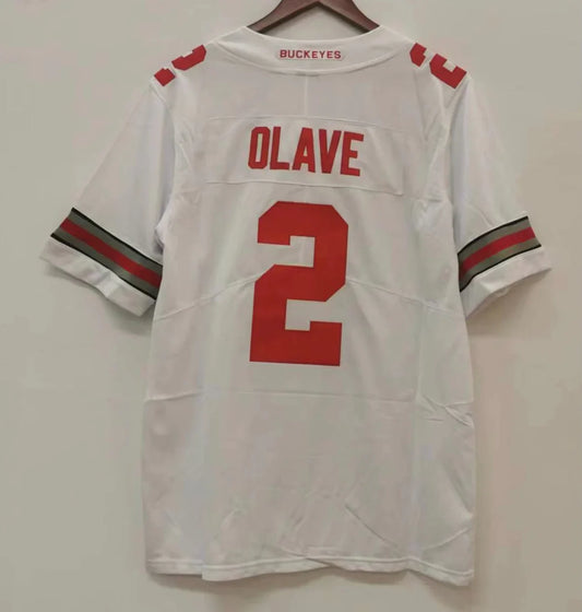 Chris Olave Ohio State Buckeyes Jersey white product image 1, provided for visual reference and product detail review