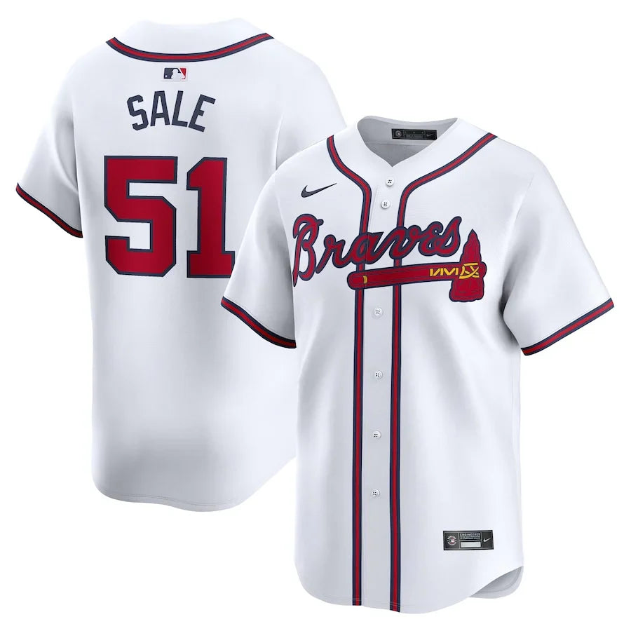 Chris Sale Atlanta Braves Official MLB Nike Jersey product image 1, provided for visual reference and product detail review