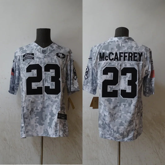 Christian McCaffrey San Francisco 49ers Nike 2024 NFL Salute to Service Jersey product image 1, provided for visual
