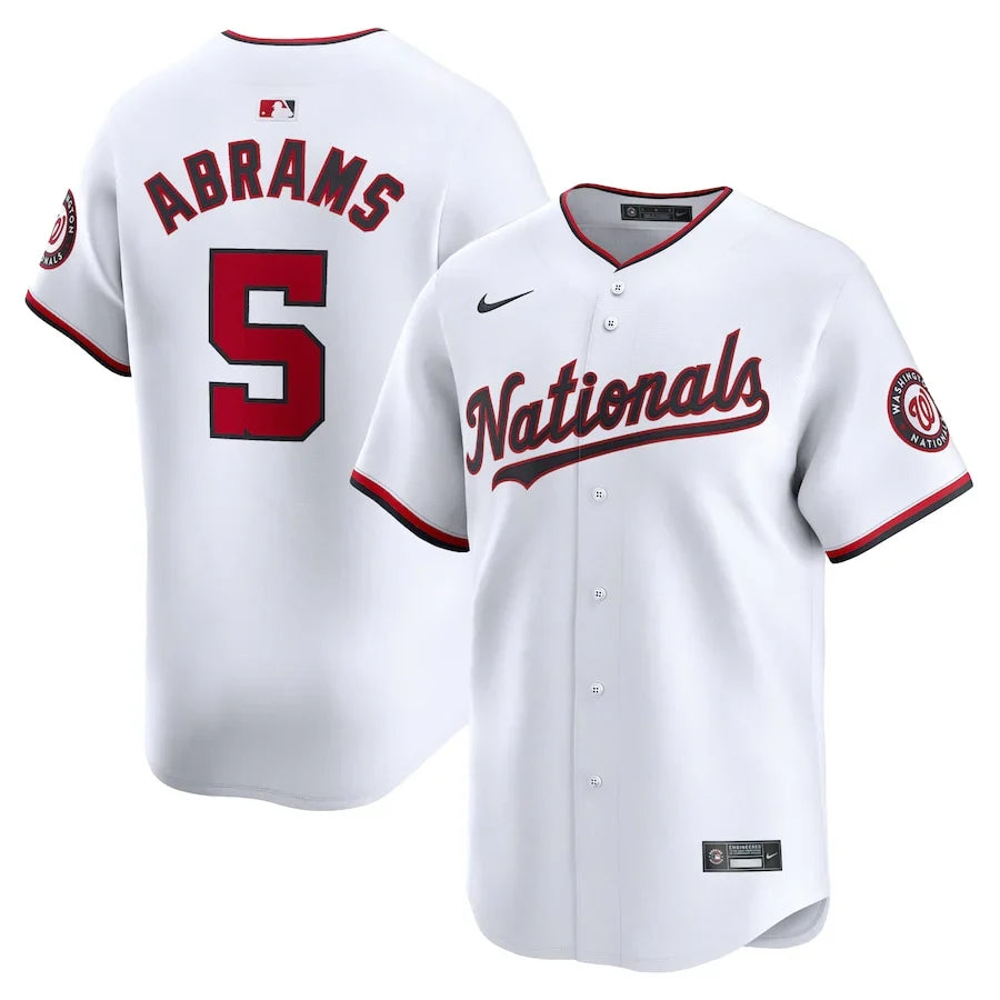 CJ Abrams Washington Nationals Official MLB Nike Jersey product image 1, provided for visual reference and product detail