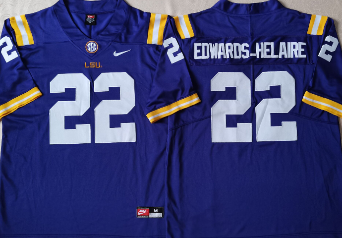 Clyde Edwards-Helaire LSU Tigers Jersey purple Nike product image 1, provided for visual reference and product detail review