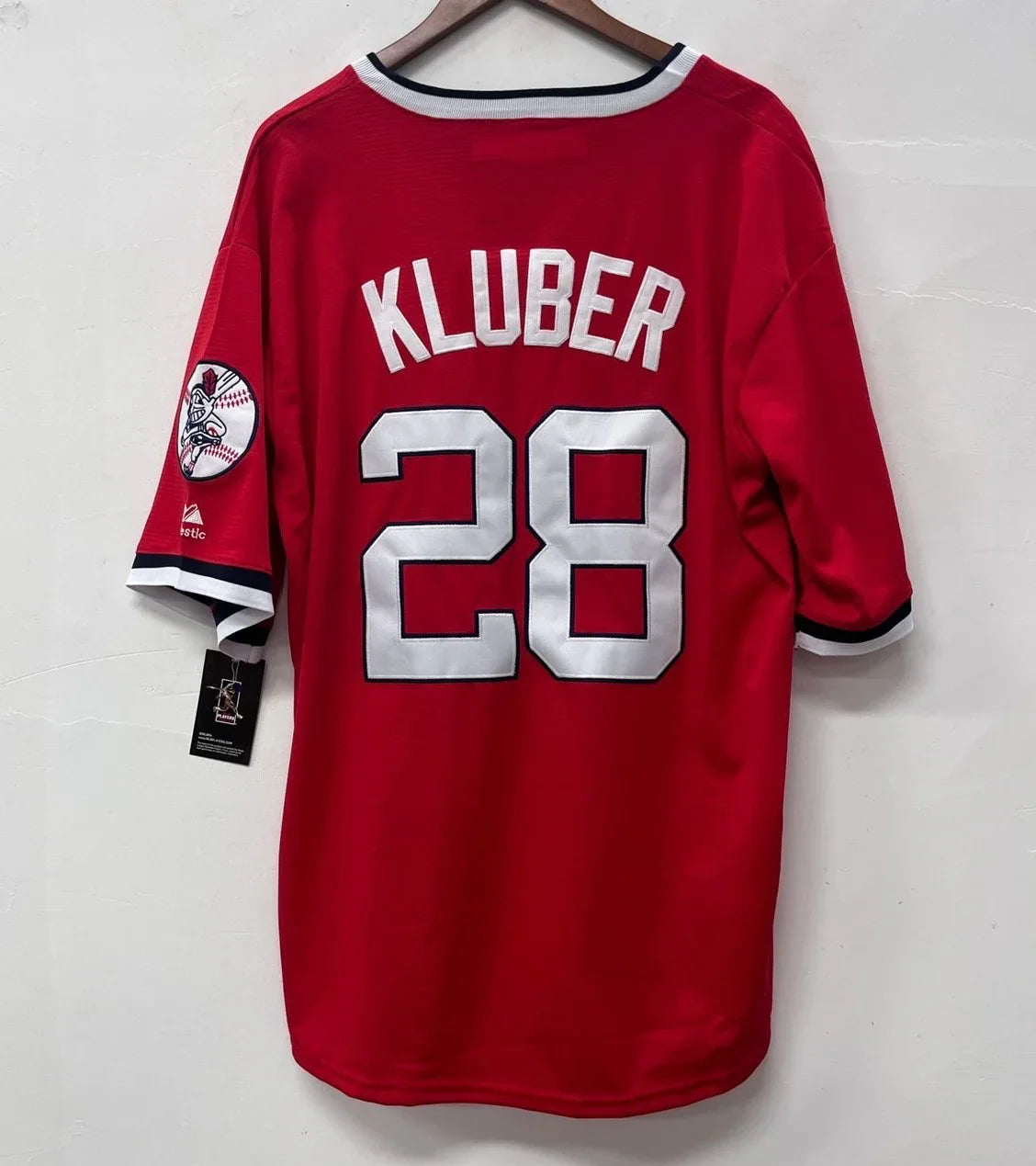 Corey Kluber Cleveland Indians Jersey Majestic product image 2, provided for visual reference and product detail review