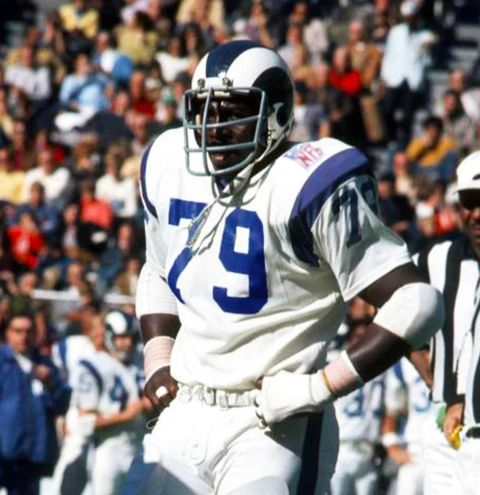 Coy Bacon 1969 Los Angeles Rams NFL Mitchell & Ness Jersey product image 4, provided for visual reference and product detail