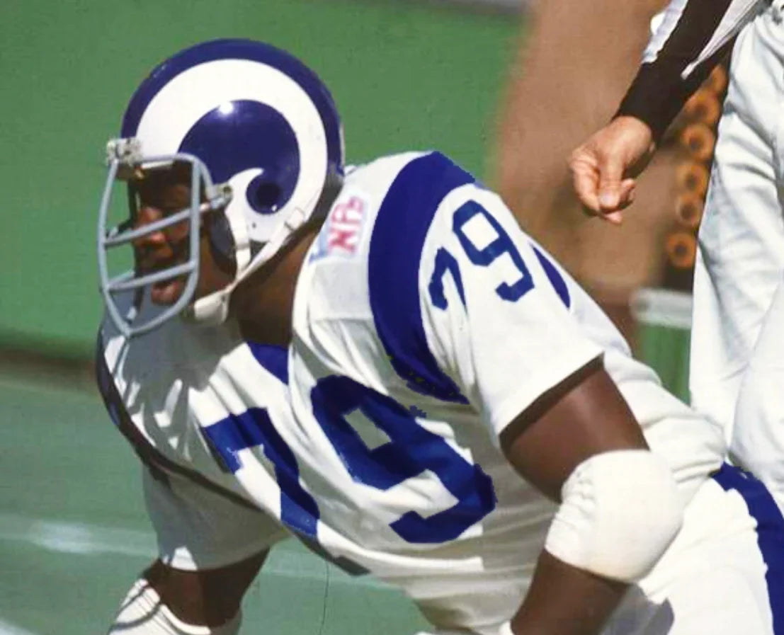Coy Bacon 1969 Los Angeles Rams NFL Mitchell & Ness Jersey product image 5, provided for visual reference and product detail