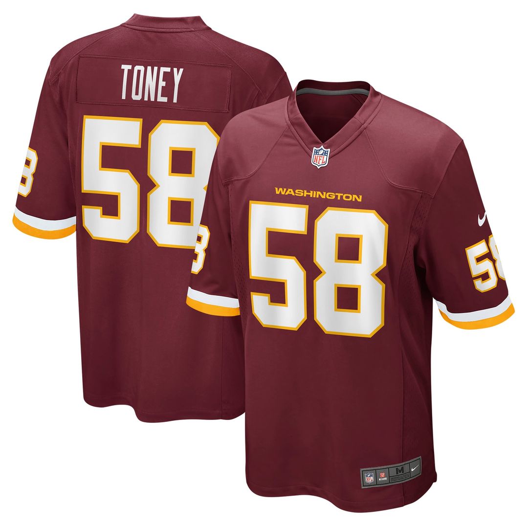 Men's Washington Football Team Shaka Toney Nike Burgundy product image 1
