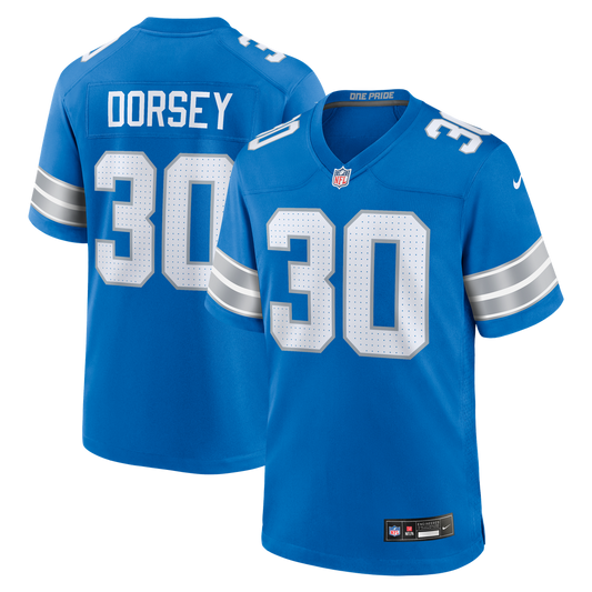 Men's Detroit Lions Khalil Dorsey Nike Blue Team Game Jersey product image 1
