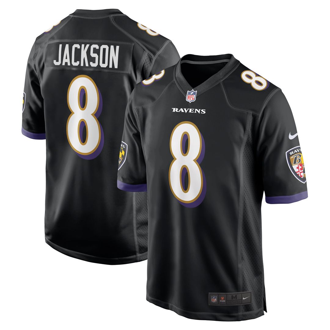 Men's Baltimore Ravens Lamar Jackson Nike Black Alternate product image 7