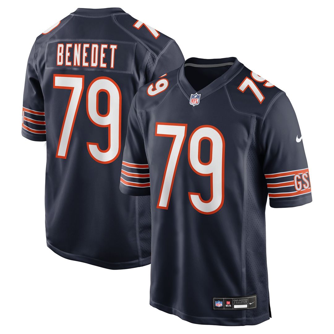 Men's Chicago Bears Theo Benedet Nike Navy Team Game Jersey product image 1