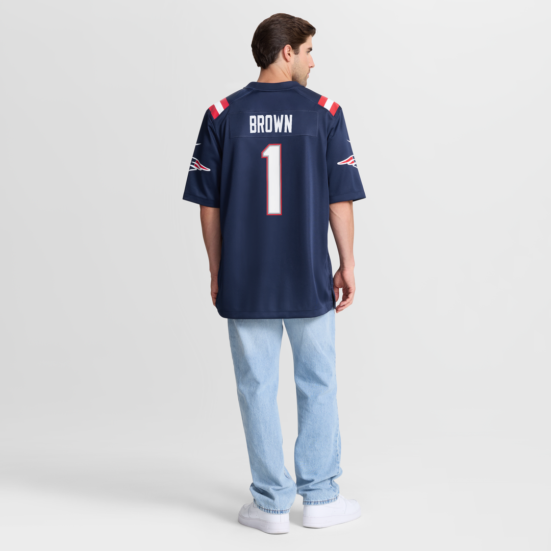 Men's New England Patriots A.J. Brown Nike Navy Team Game product image 10