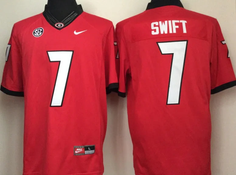 D'Andre Swift Georgia Bulldogs Jersey red product image 1, provided for visual reference and product detail review