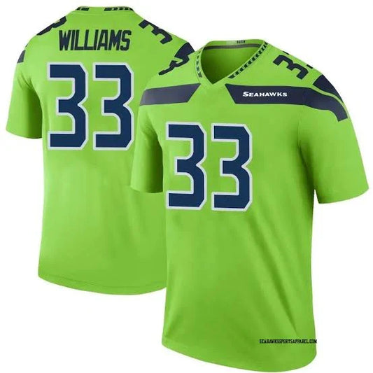 Dee Williams Seattle Seahawks Official NFL Jersey Nike Neon green product image 1, provided for visual reference and product