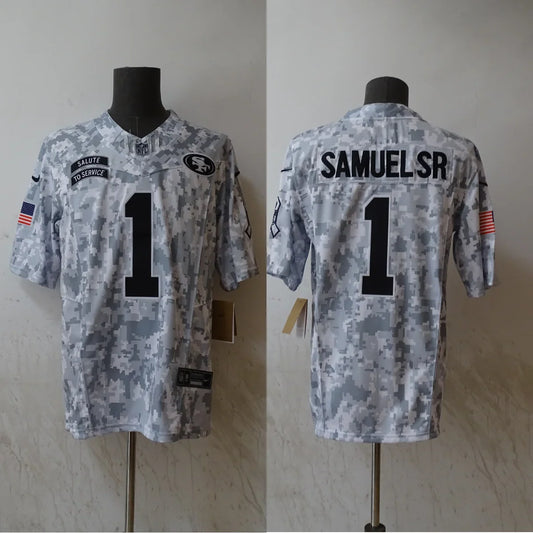 Deebo Samuel San Francisco 49ers Nike 2024 NFL Salute to Service Jersey product image 1, provided for visual reference and