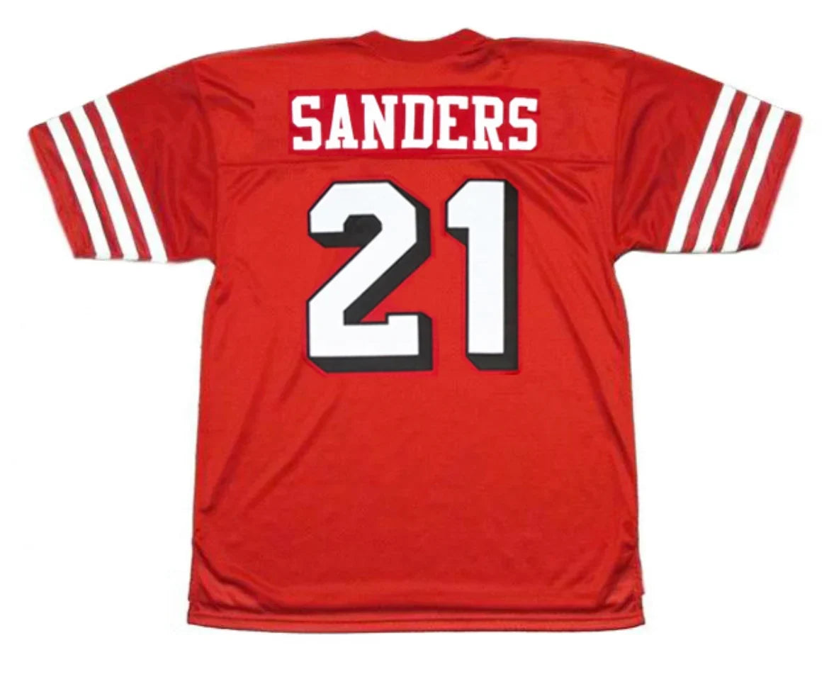 Deion Sanders San Francisco 49ers Jersey 1994 Mitchell & Ness Red product image 1, provided for visual reference and product