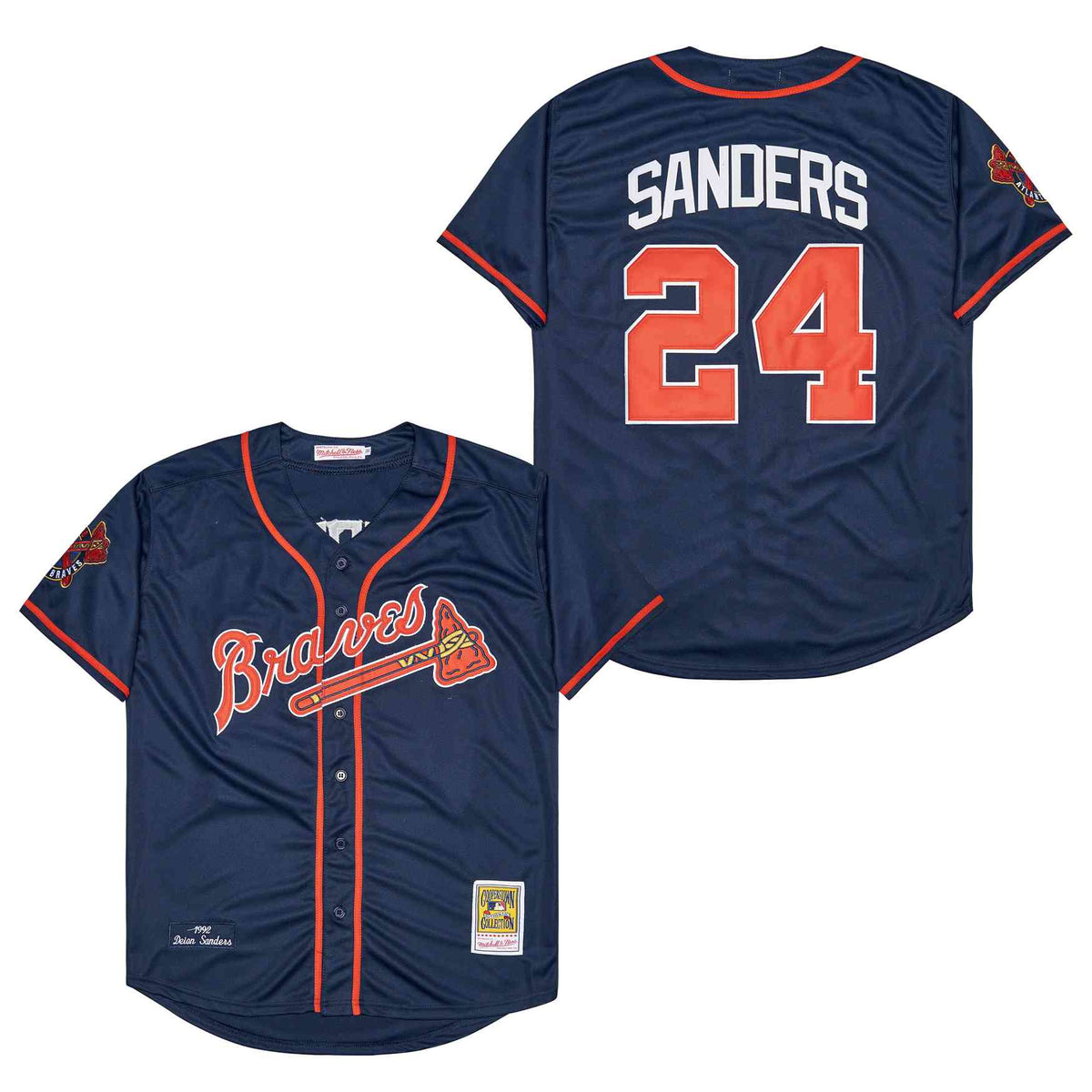 Deion Sanders Atlanta Braves 1992 Mitchell & Ness blue product image 1, provided for visual reference and product detail