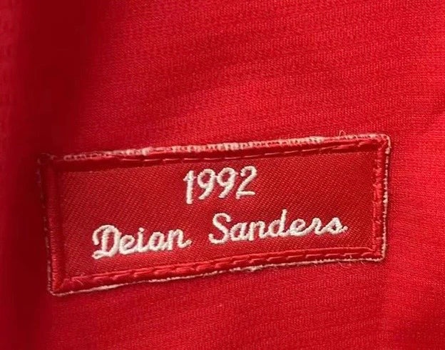 Deion Sanders Atlanta Braves 1992 Mitchell & Ness red product image 3, provided for visual reference and product detail
