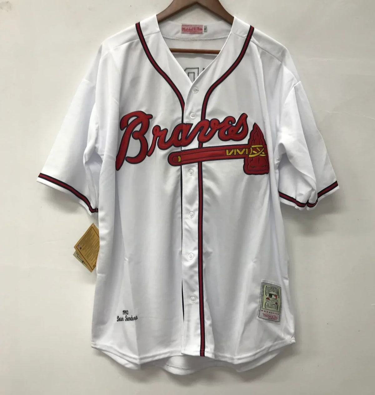 Deion Sanders Atlanta Braves 1992 Mitchell & Ness product image 3, provided for visual reference and product detail review