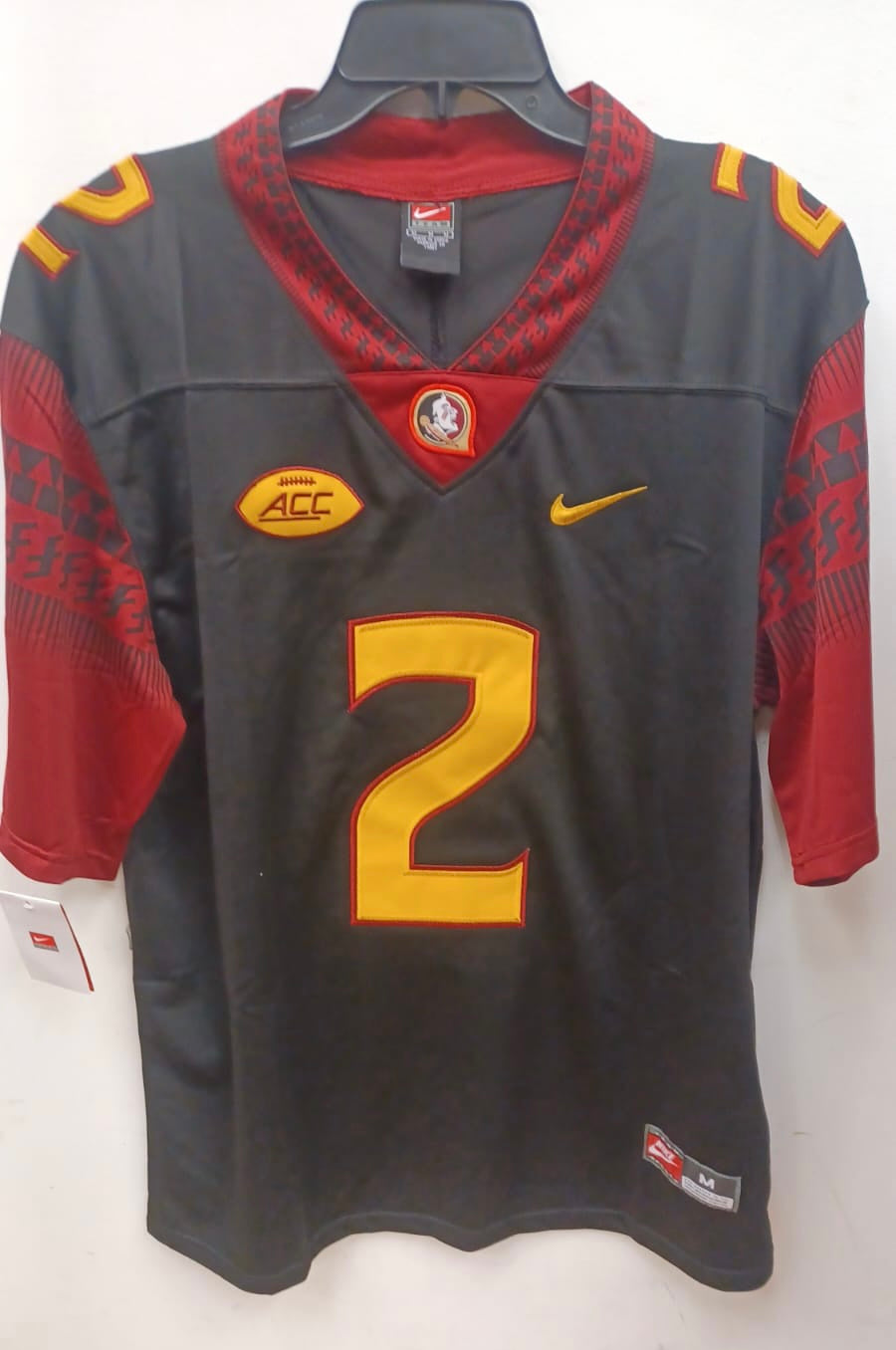 Deion Sanders Florida State Seminoles Jersey Black gold numbers NIKE product image 1, provided for visual reference and