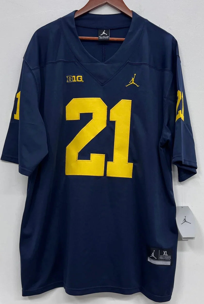 Desmond Howard Michigan Wolverines Jersey blue product image 2, provided for visual reference and product detail review