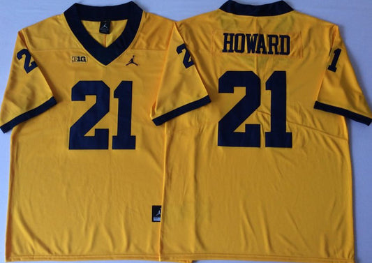Desmond Howard Michigan Jersey yellow product image 1, provided for visual reference and product detail review
