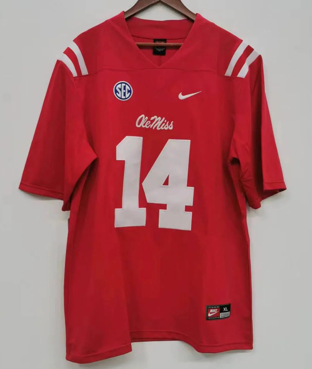 DK Metcalf Ole Miss Rebels Jersey red NIKE product image 2, provided for visual reference and product detail review