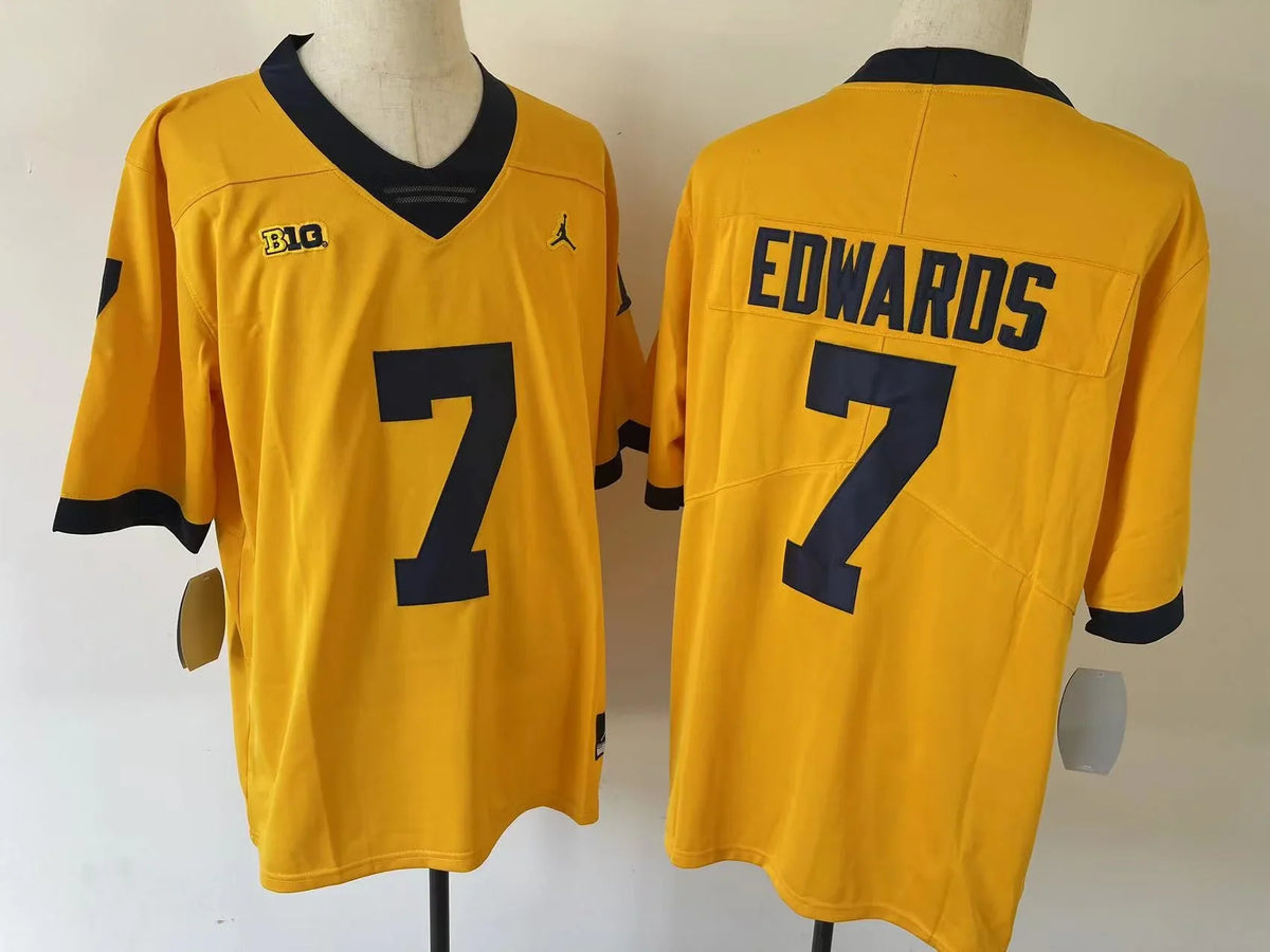 Donovan Edwards Michigan Wolverines Jersey yellow product image 1, provided for visual reference and product detail review
