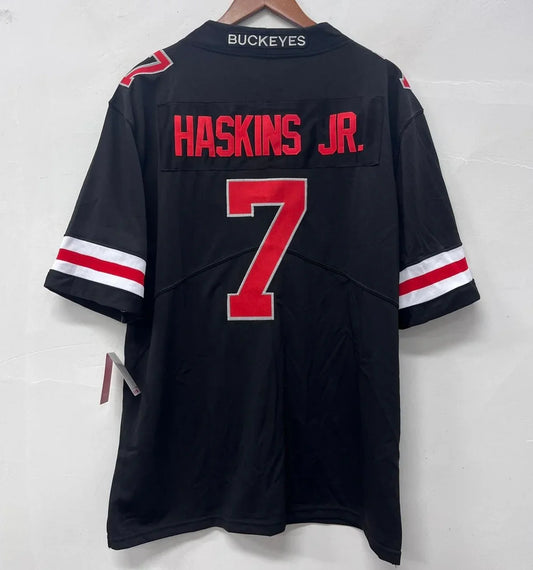 Dwayne Haskins Jersey Ohio State Buckeyes Jersey Black with red letters product image 1, provided for visual reference and