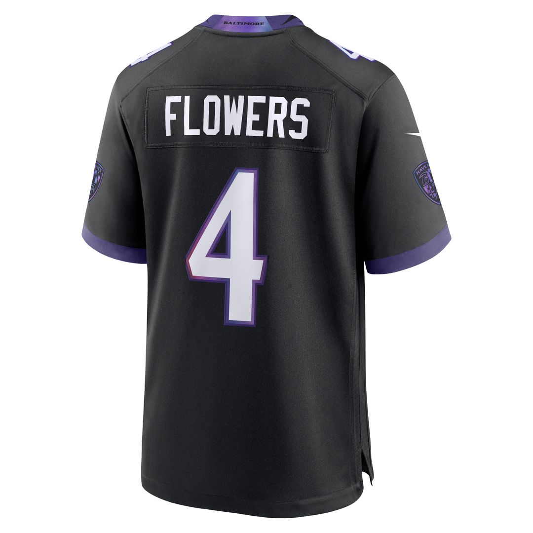Men's Baltimore Ravens Zay Flowers Nike Black Alternate product image 3