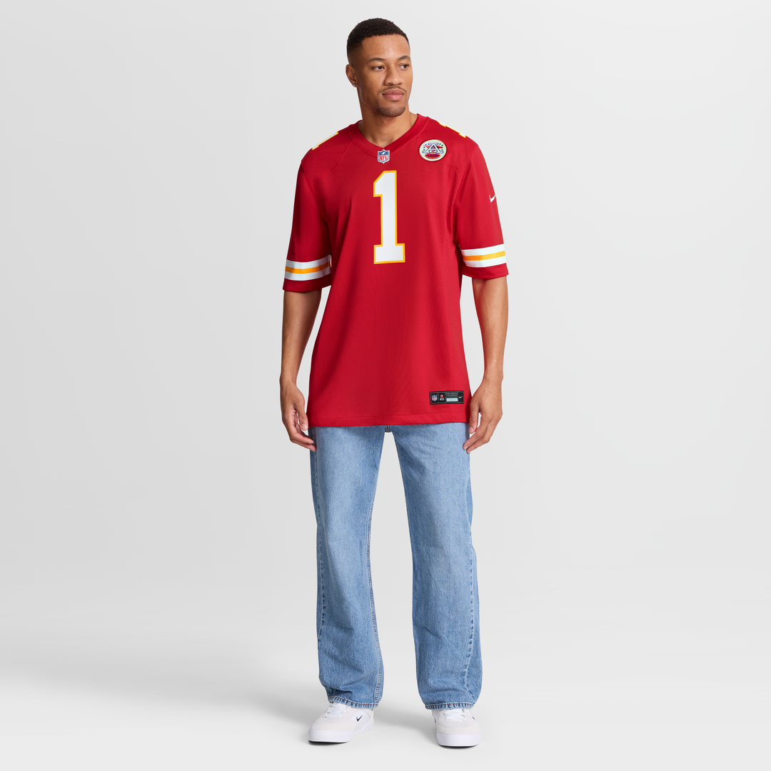 Men's Kansas City Chiefs Number 1 Dad Nike Red Game Jersey product image 7