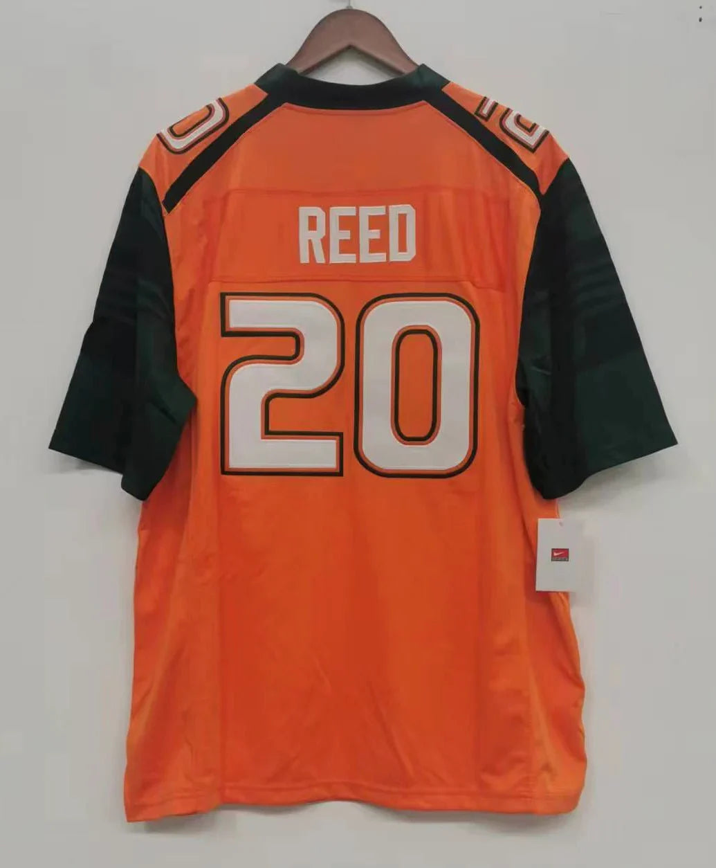 Ed Reed Miami Hurricanes NCAA Jersey Orange product image 2, provided for visual reference and product detail review