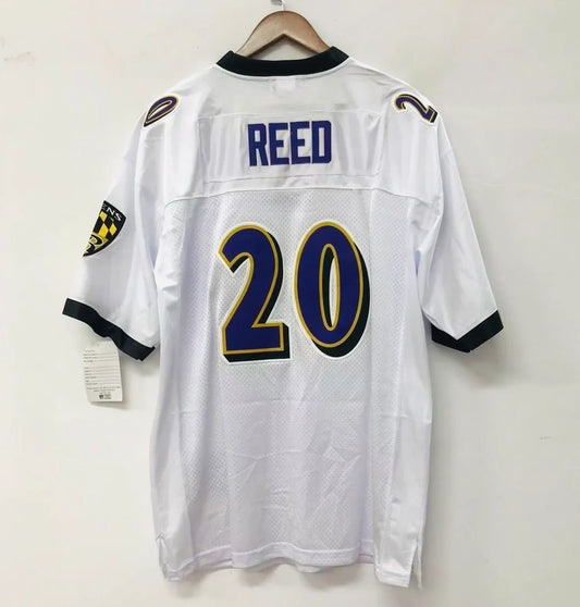 Ed Reed Baltimore Ravens official Mitchell & Ness Jersey white product image 1, provided for visual reference and product
