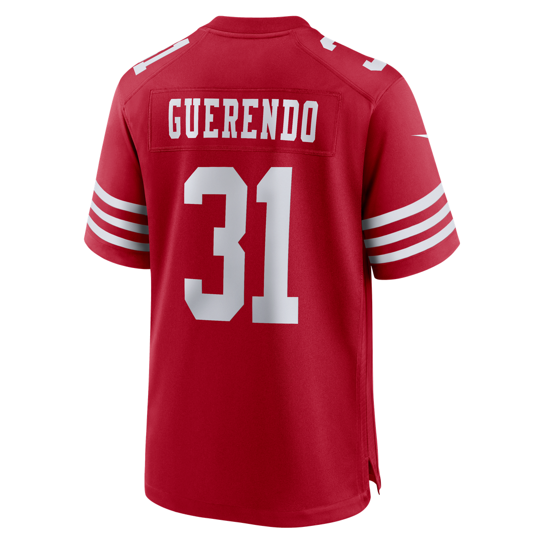 Men's San Francisco 49ers Isaac Guerendo Nike Scarlet Game product image 3