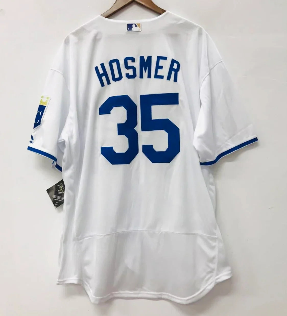 Eric Hosmer Kansas City Royals Jersey Majestic white product image 2, provided for visual reference and product detail review